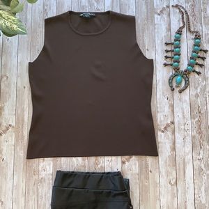 Michelle Nicole chocolate brown knit tank XL